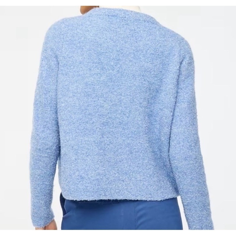 J. Crew Bouclé Lady Cardigan Knit Sweater Blue Women's Small Long Sleeve Pockets - Picture 2 of 12